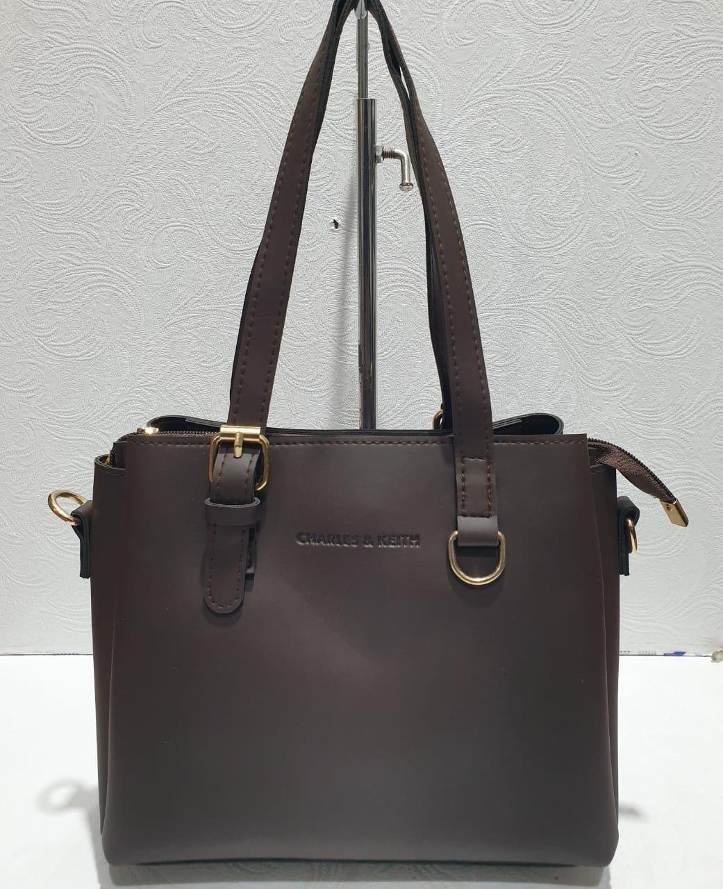 Taupe Buckle Tote