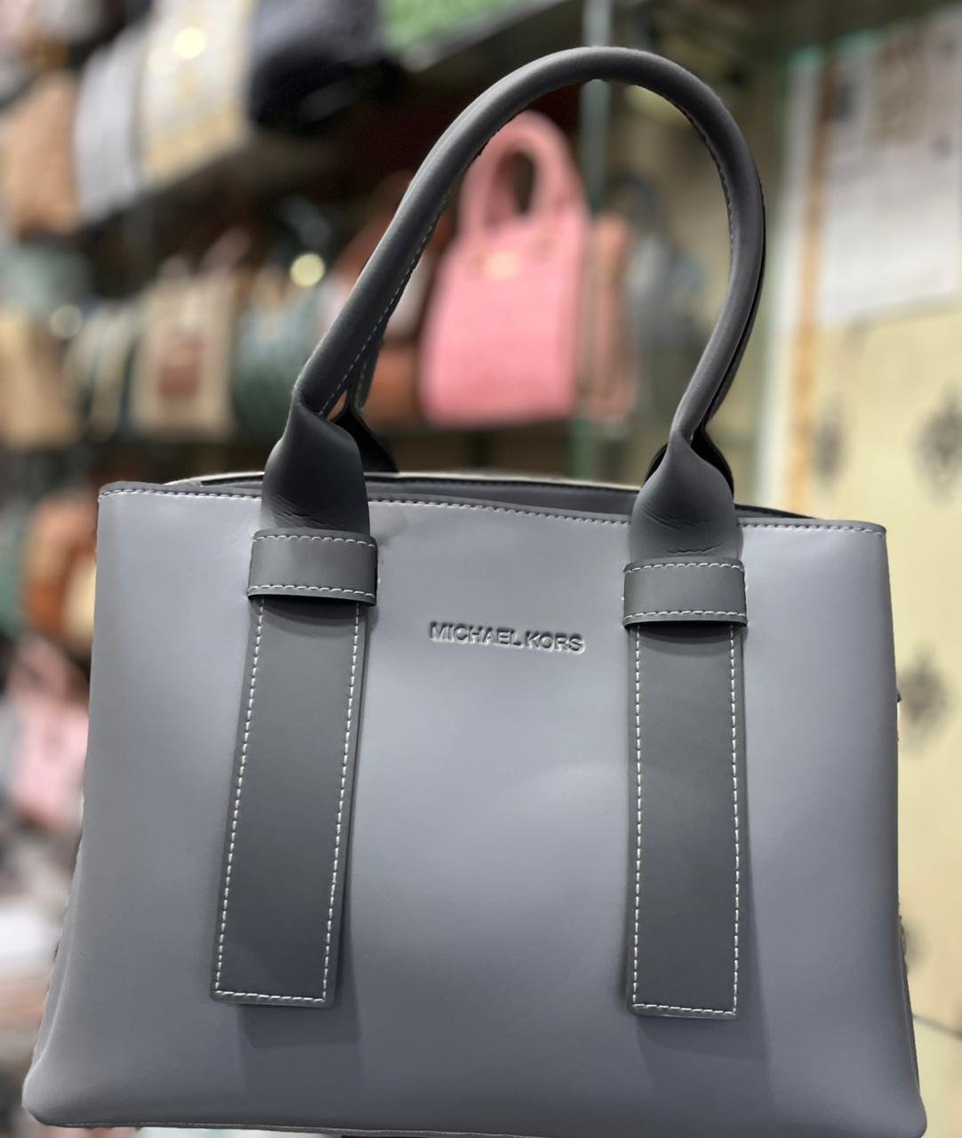 Grey Topstitch Tote
