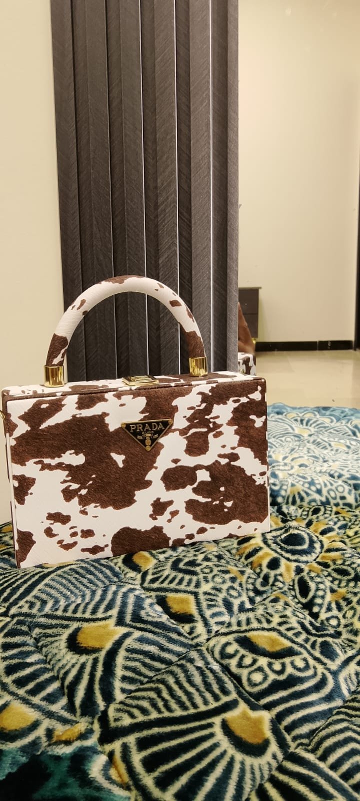 Cow-Print Box Bag